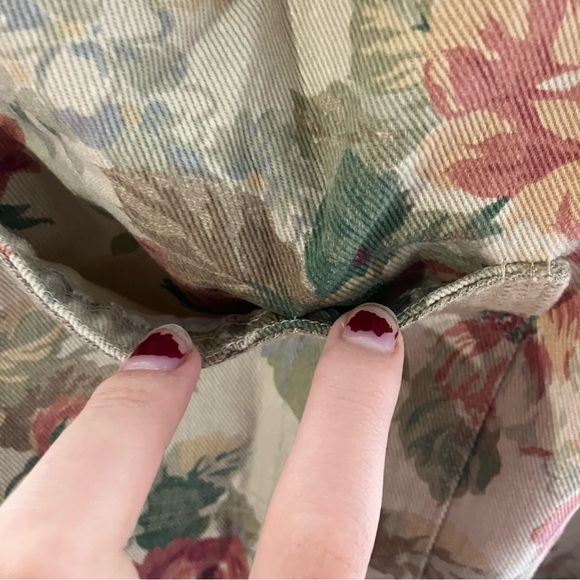 Handmade floral Jean Shortalls overalls casual approximately women’s size XL - Picture 9 of 12